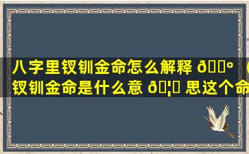 八字里钗钏金命怎么解释 🌺 （钗钏金命是什么意 🦄 思这个命好不好）